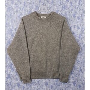 Bowen & Wright Shetland Wool Sweater Mens XL Pullover Gray Knit Crew Neck